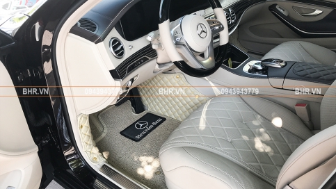 Thảm lót sàn ô tô 5D 6D Mercedes Maybach S400/ S450/ S560/ S650 siêu sang trọng, may tại xưởng